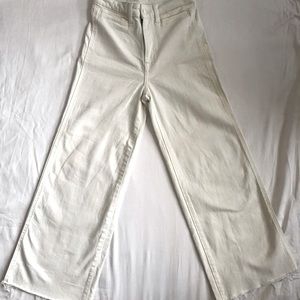 White High Waisted Wide Leg Culottes